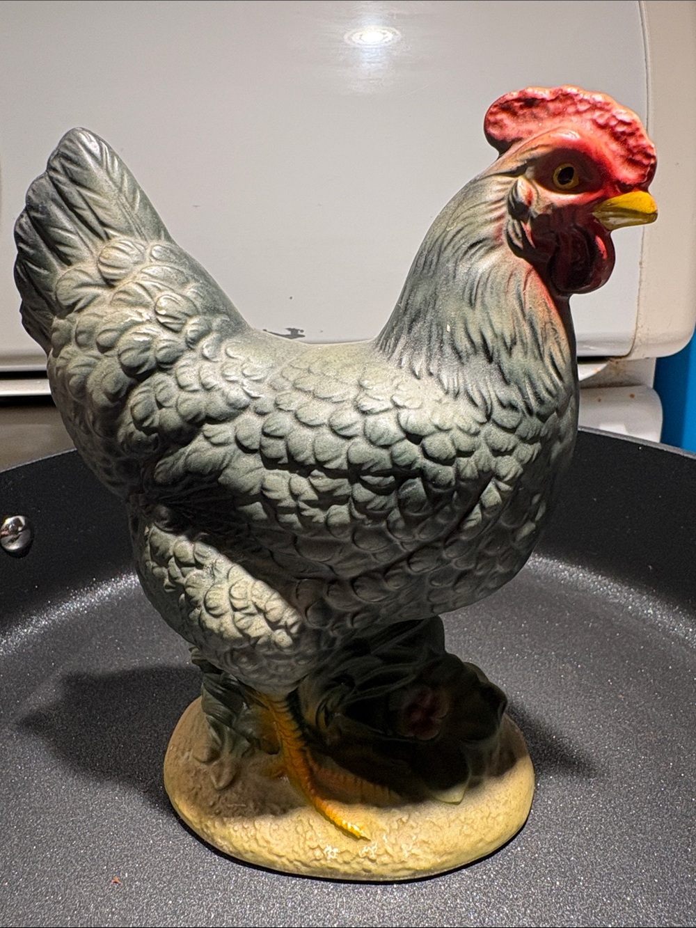 Norleans Japan Gray Green Ceramic Hen Figurine Farmhouse Decor